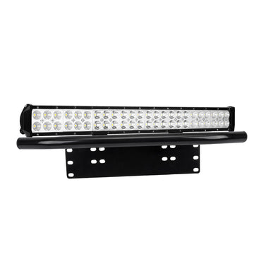 23inch Cree LED Light Bar Flood Spot Combo Offroad Driving Lamp w/ Plate Frame