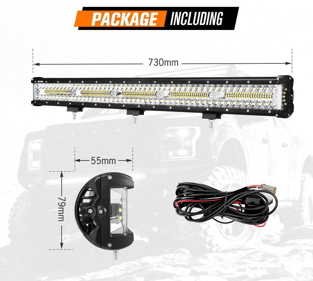 29inch CREE LED Light Bar Combo Beam Side Shooter Work Driving 4WD OffRoad