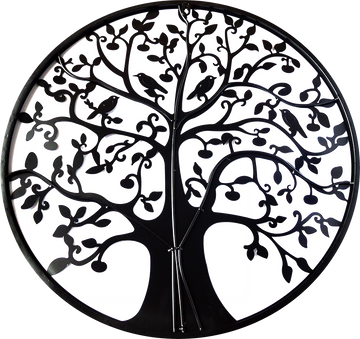 Black Tree of Life Wall Art Hanging Metal Iron Sculpture Garden 60cm