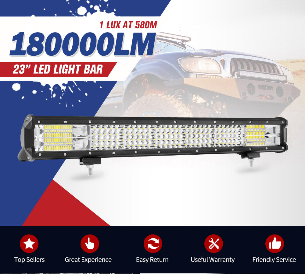 23INCH 900W LIGHT BAR CREE SPOT FLOOD COMBO OFFROAD WORK DRIVING 410@1LUX