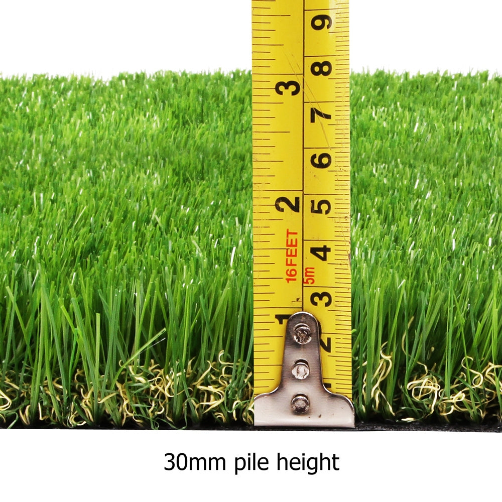 Primeturf Synthetic 30mm  0.95mx10m 9.5sqm Artificial Grass Fake Turf 4-coloured Plants Plastic Lawn