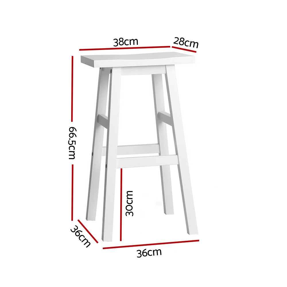 Artiss Set of 2 Beech Wood Bar Stools - White