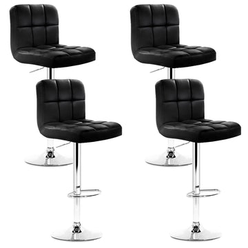Artiss Set of 4 Bar Stools Gas lift Swivel - Steel and Black