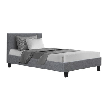 Artiss Neo Bed Frame Fabric - Grey King Single