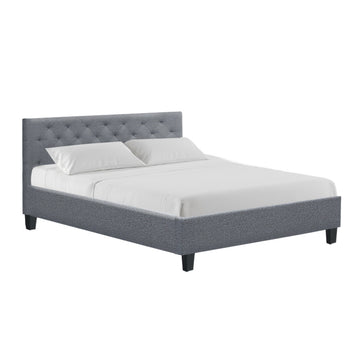 Artiss Van Bed Frame Fabric - Grey Queen