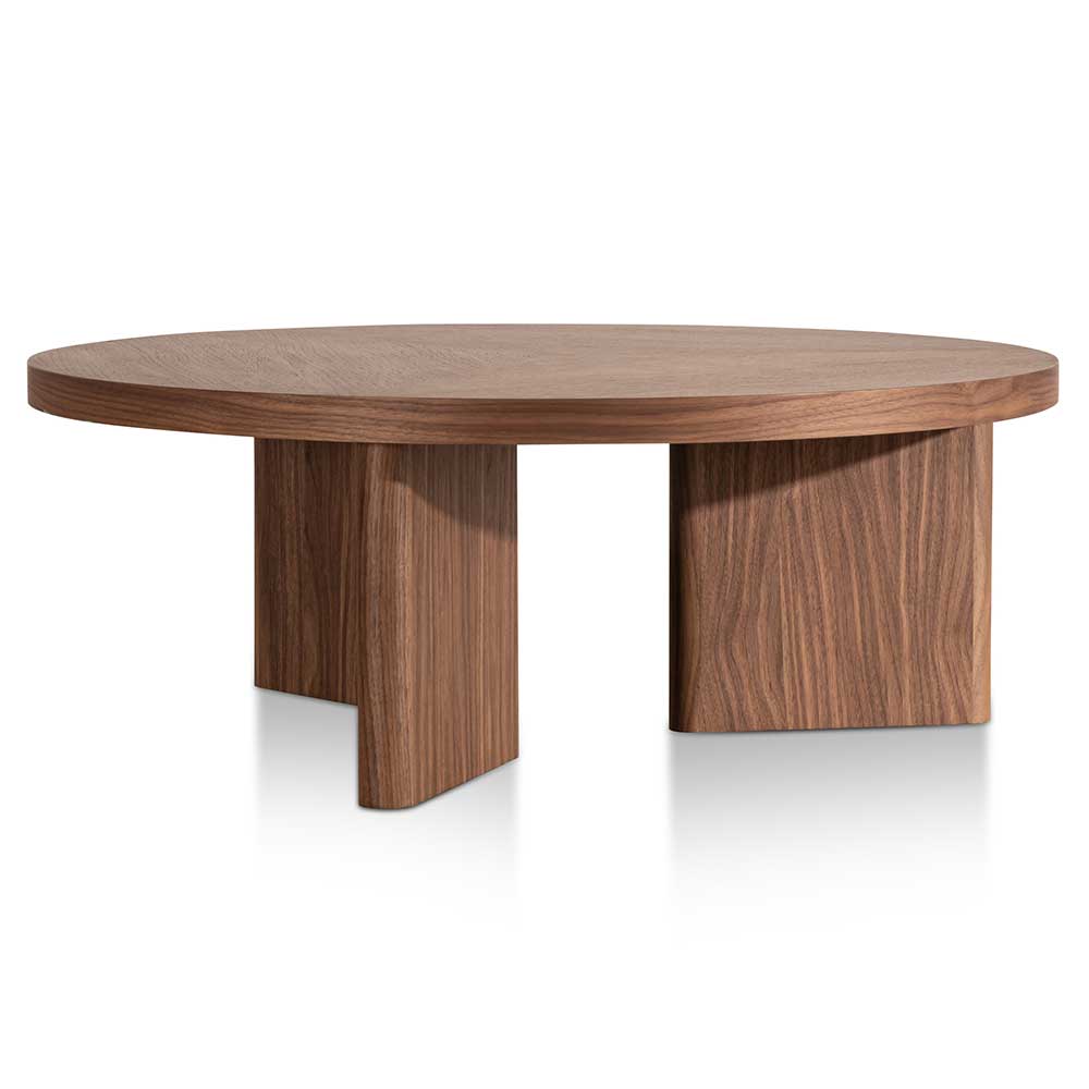 Everleigh 100cm Wooden Round Coffee Table - Walnut