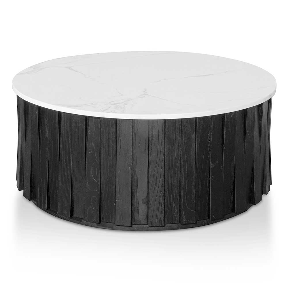 Natalie Round marble Coffee Table - Black