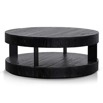 Mia 100cm Round Coffee Table - Full Black
