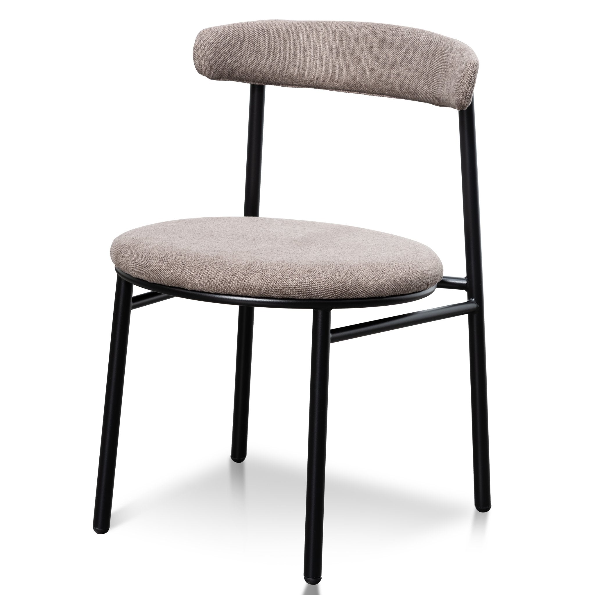 Samantha Fabric Dining Chair - Caramel Grey with Black Legs