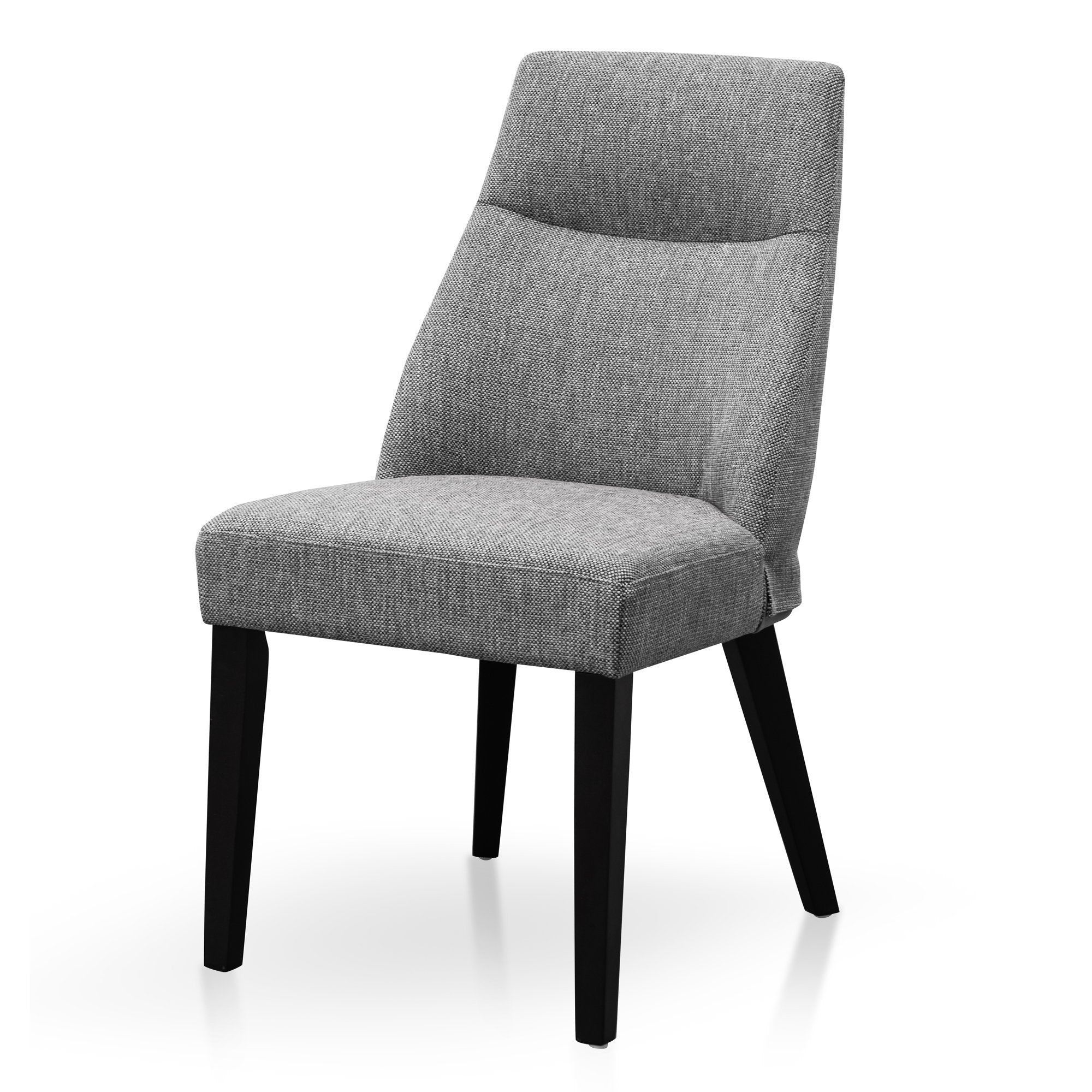 Samantha Fabric Dining Chair - Graphite Grey - Black Legs