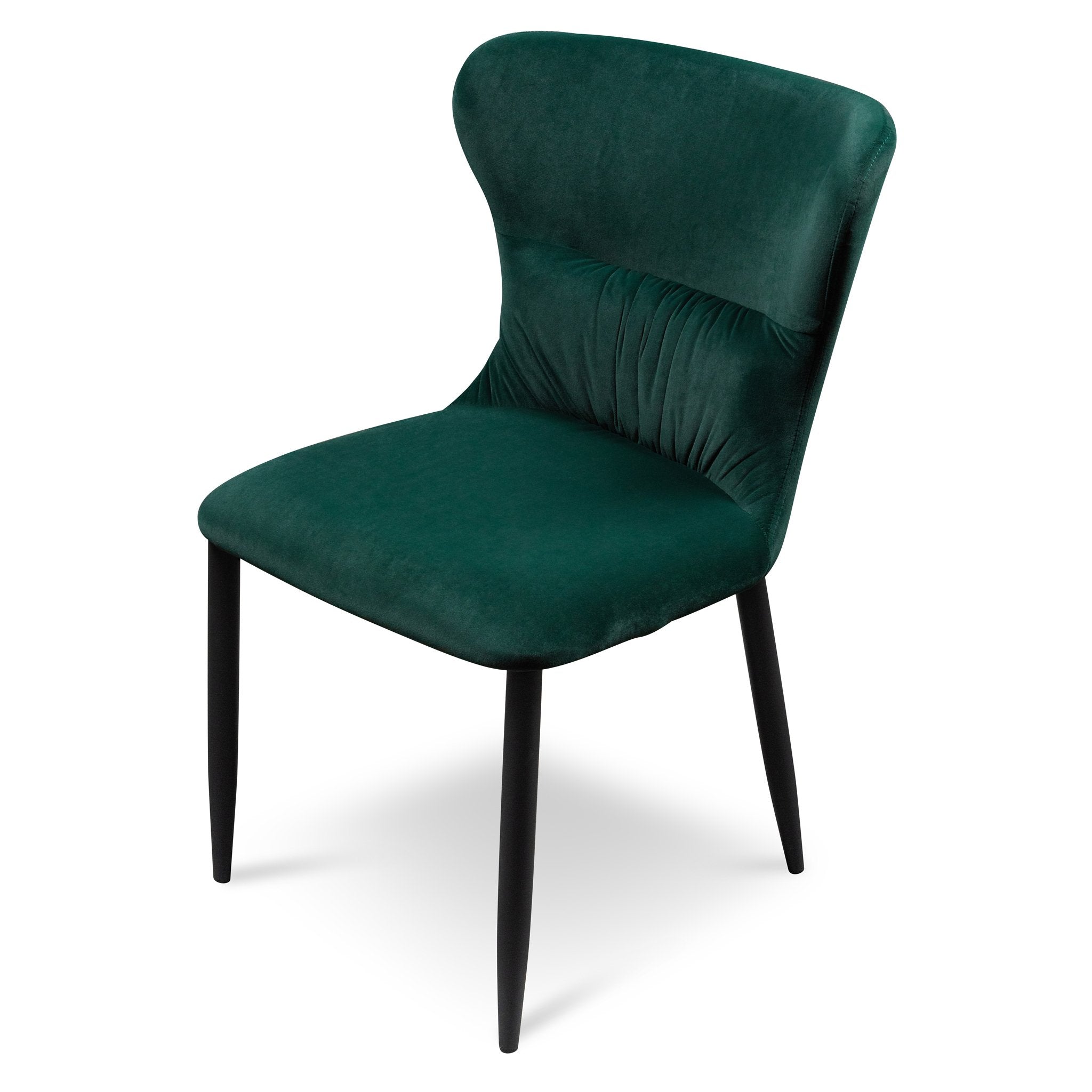 Ella Dining Chair - Dark Green Velvet with Black Legs