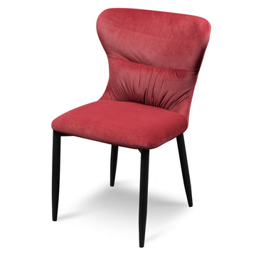 Naomi Dining Chair - Ruby Red Velvet with Black Legs