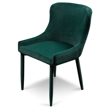 Naomi Dining Chair - Dark Green Velvet