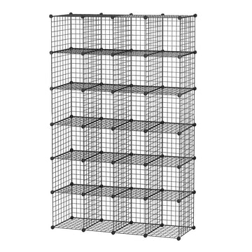24 Cube Storage Cabinet DIY Wire Storage Shelves Metal Display Shelf Toy Book