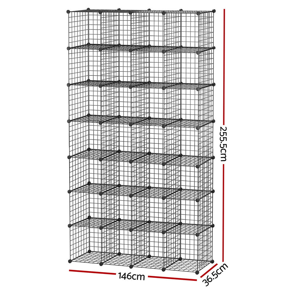 28 Cube Storage Cabinet DIY Wire Storage Shelves Metal Display Shelf Toy Book