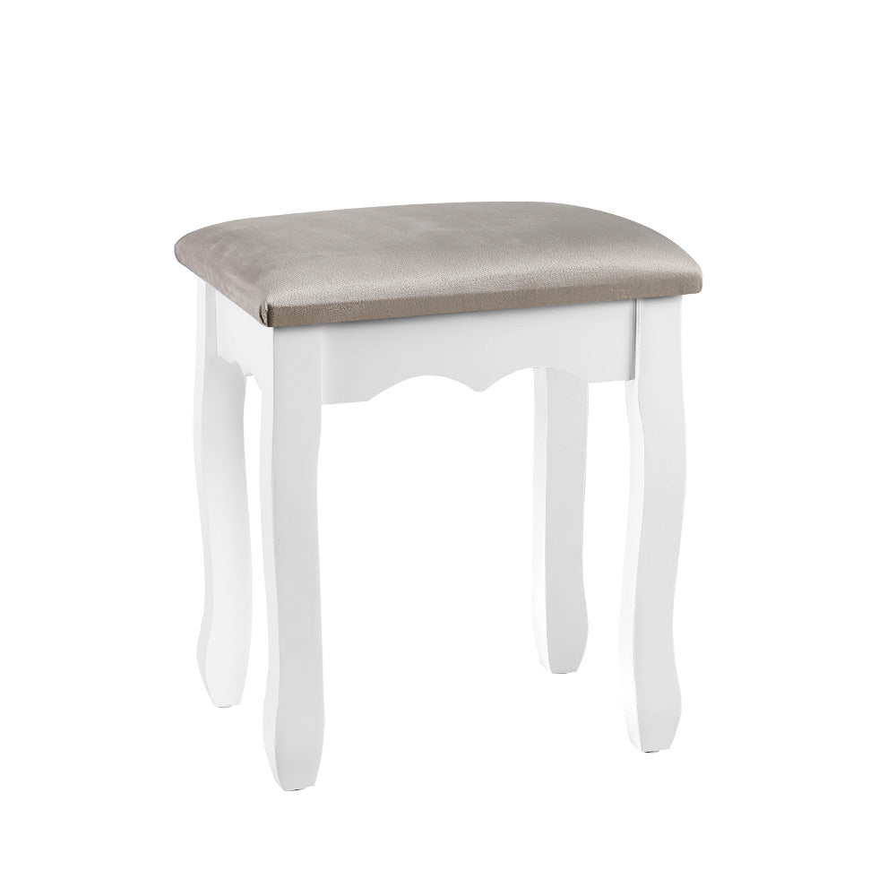 A stylish white bar stool with a brown seat, perfect for enhancing kitchen aesthetics.