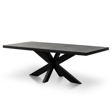 Violet 2.2m Wooden Dining Table - Full Black
