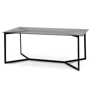 Mia 1.9m Grey Glass Dining Table - Black Base