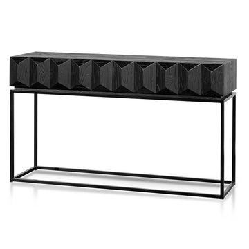 Natalie 140cm Wooden Console Table - Full Black