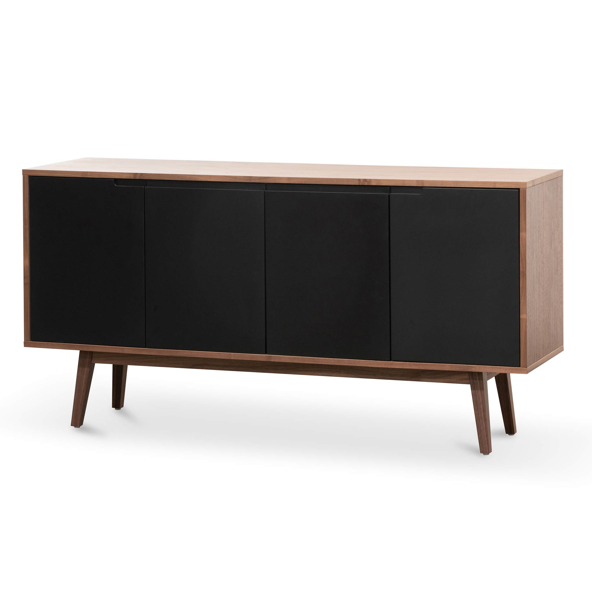 Lucy 1.6m Sideboard Buffet Unit - Walnut with Black Doors