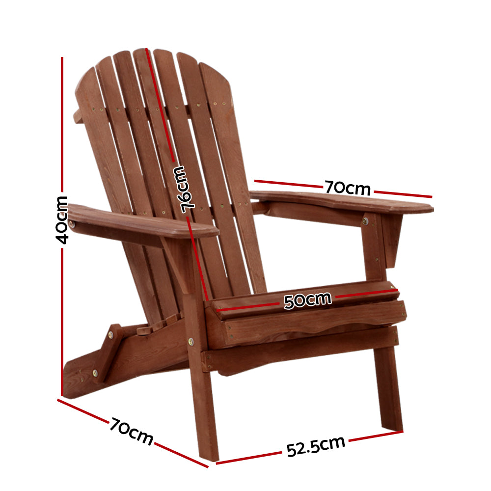 Gardeon Outdoor Furniture Beach Chair Wooden Adirondack Patio Lounge Garden