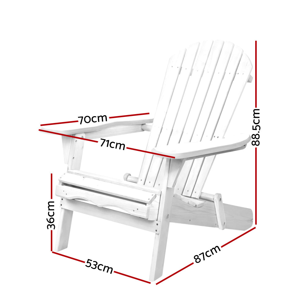 Gardeon Outdoor Furniture Adirondack Chairs Beach Chair Lounge Wooden Patio Garden