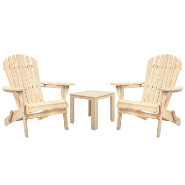 Gardeon 3 Piece Wooden Outdoor Beach Chair and Table Set