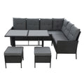  Outdoor Furniture Patio Set Dining Sofa Table Chair Lounge Wicker Garden Black