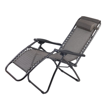 Gardeon Zero Gravity Recliner Chairs Outdoor Sun Lounge Beach Chair Camping - Beige