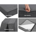 Portable Folding Foam Mattress Mat Velvet Dark Grey Double