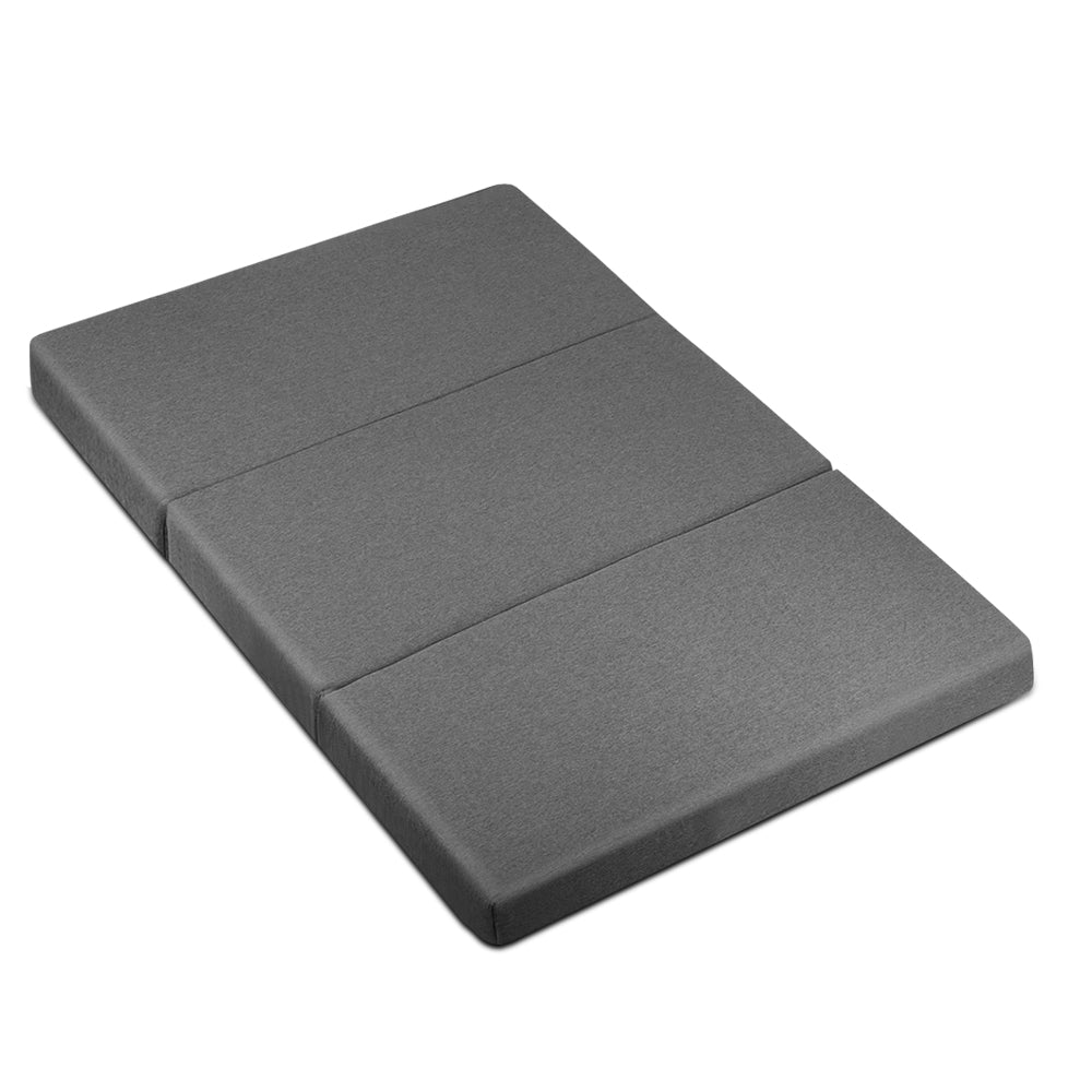 Portable Double Size Folding Foam Mattress Mat Dark Grey