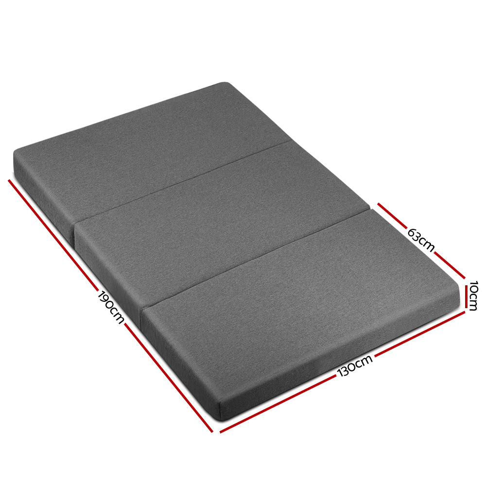 Portable Double Size Folding Foam Mattress Mat Dark Grey