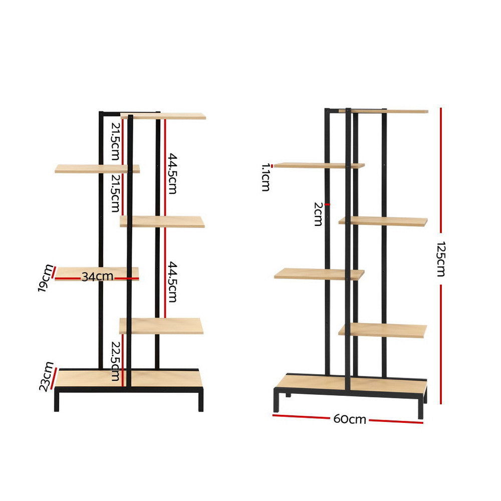  Metal Wood Plant Stand Garden Shelf