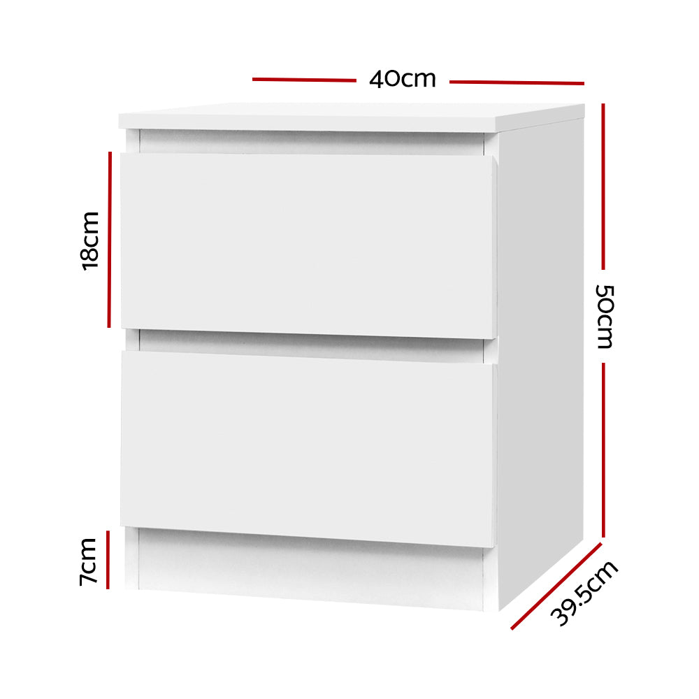Artiss Bedside Table Cabinet Lamp Side Tables Drawers Nightstand Unit White