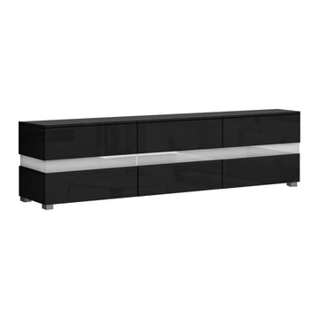 Artiss TV Cabinet Entertainment Unit Stand RGB LED Gloss Furniture 177cm Black