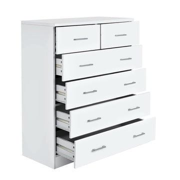 Artiss Tallboy Dresser Table 6 Chest of Drawers Cabinet Bedroom Storage White