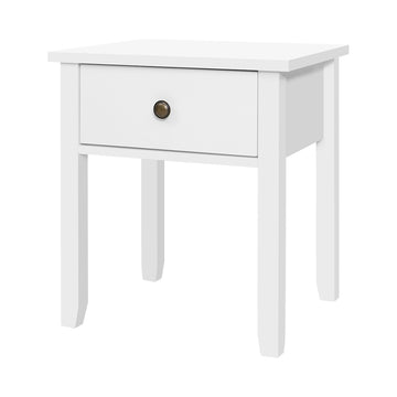 Bedside Tables Drawer Side Table Nightstand White Storage Cabinet White Lamp