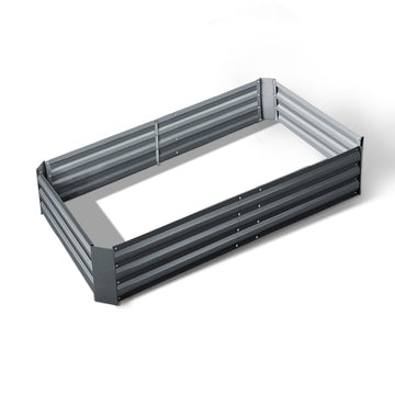 Green Fingers 150 x 90cm Galvanised Steel Garden Bed - Aliminium Grey