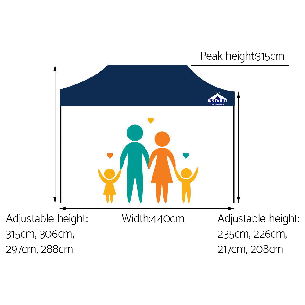 Instahut Gazebo Pop Up Marquee 3x4.5m Outdoor Tent Folding Wedding Gazebos Navy