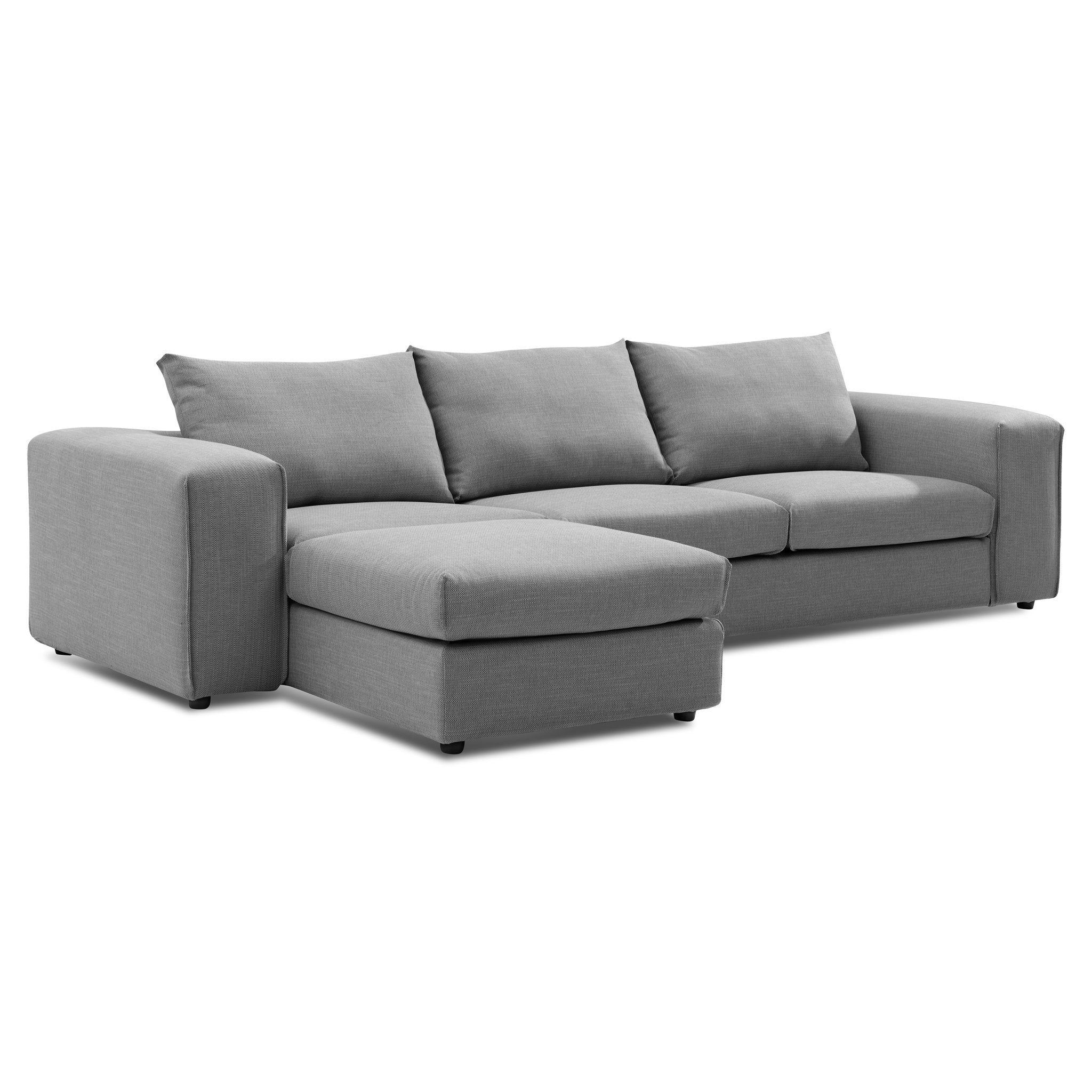 Eleanor 4 Seater Left Chaise Sofa with Ottoman - Graphite Grey