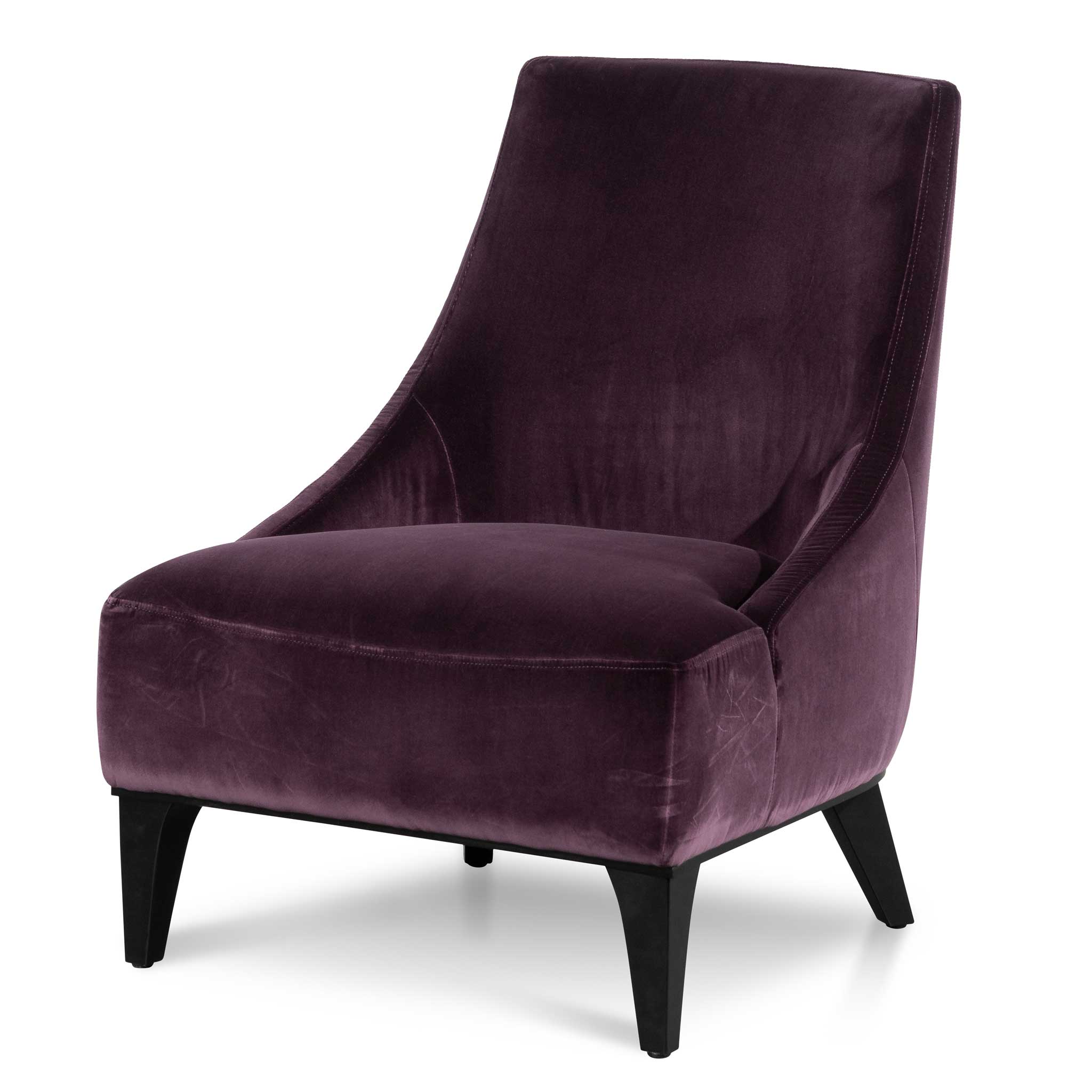 Piper Velvet Lounge chair - Dark Purple