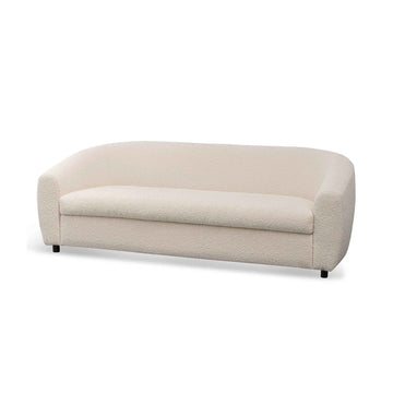 Ivy  3 Seater Fabric Sofa - Ivory White Boucle