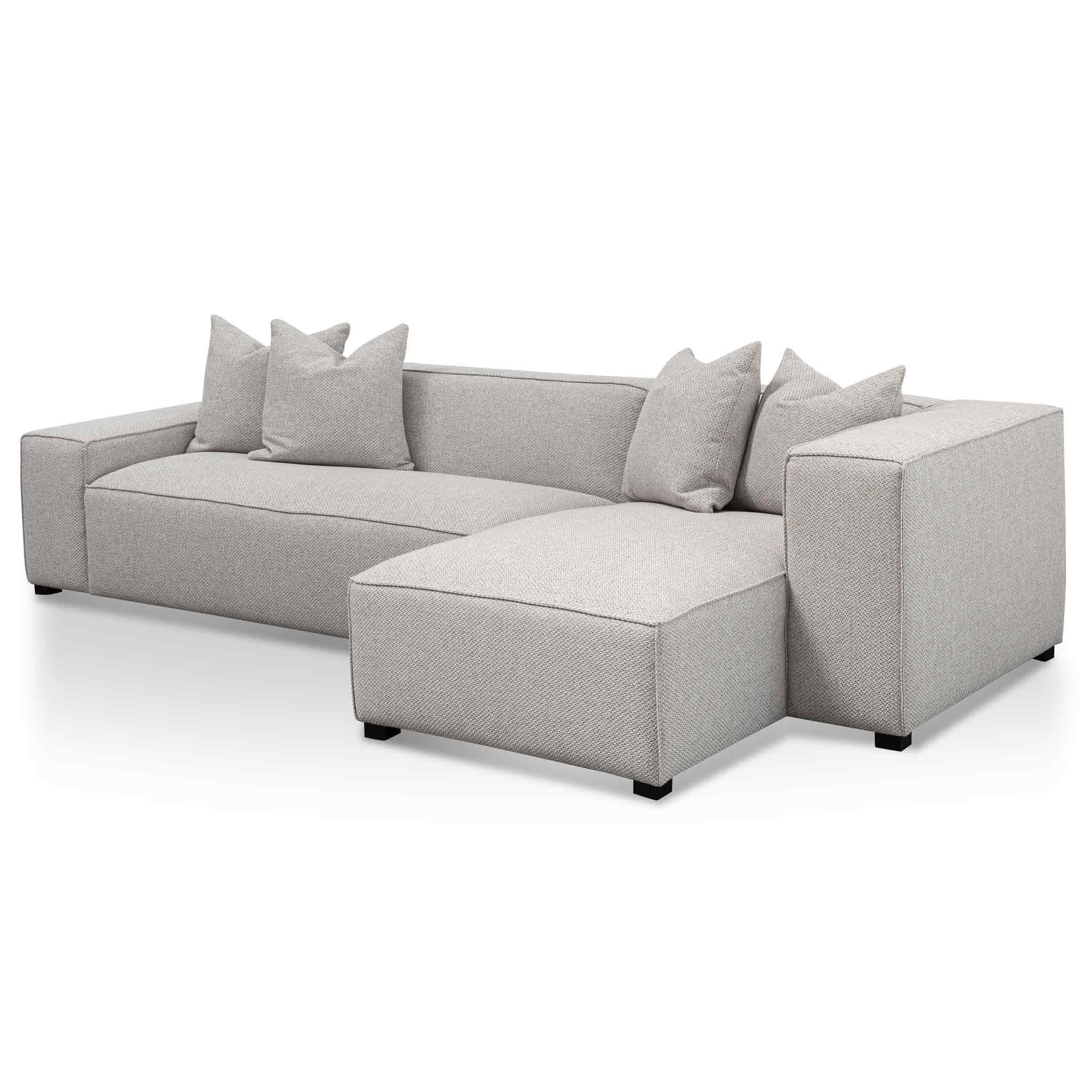 Scarlett 3 Seater Right Chaise Fabric Sofa - Sterling Grey