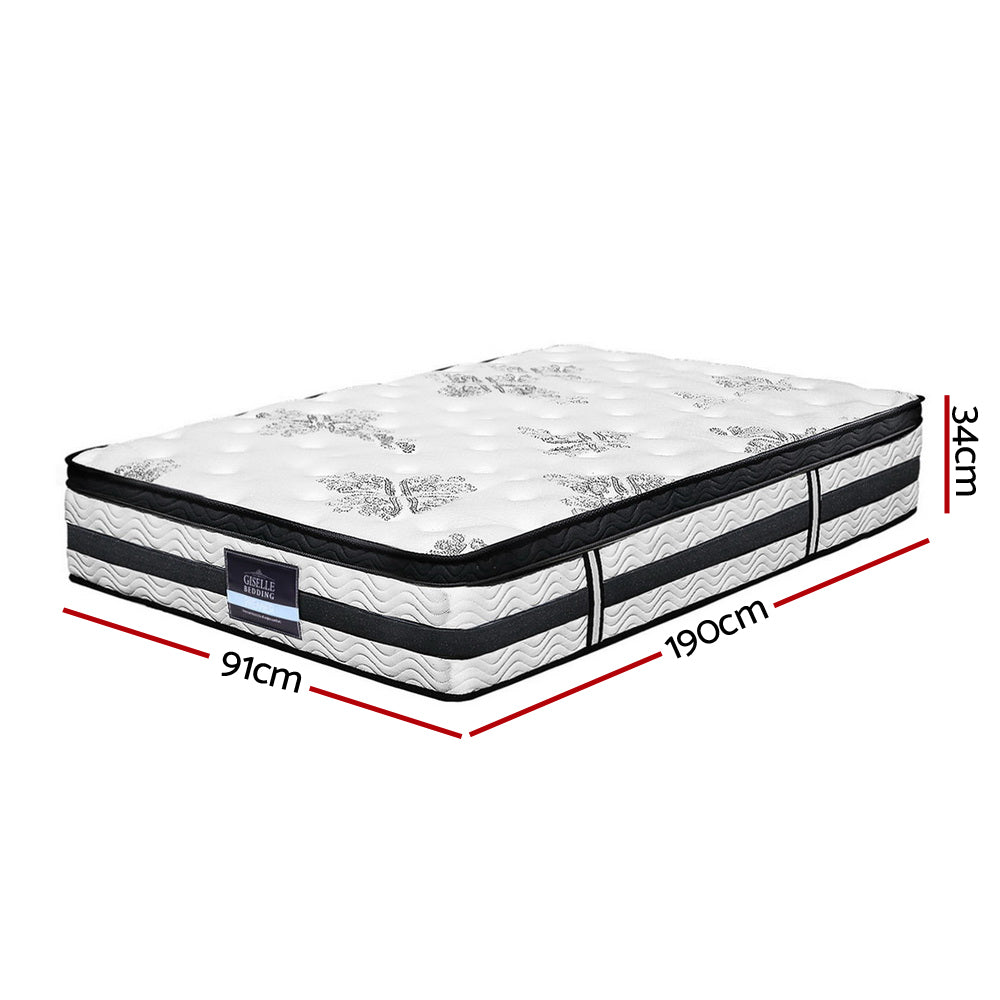 Algarve Euro Top Pocket Spring Mattress 34cm Thick – Single