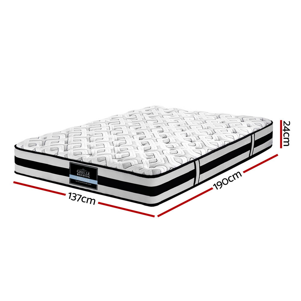 Giselle Bedding Rumba Tight Top Pocket Spring Mattress 24cm Thick – Double