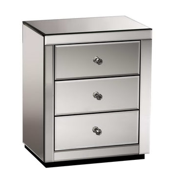 Artiss Mirrored Bedside Table Drawers Furniture Mirror Glass Presia Silver