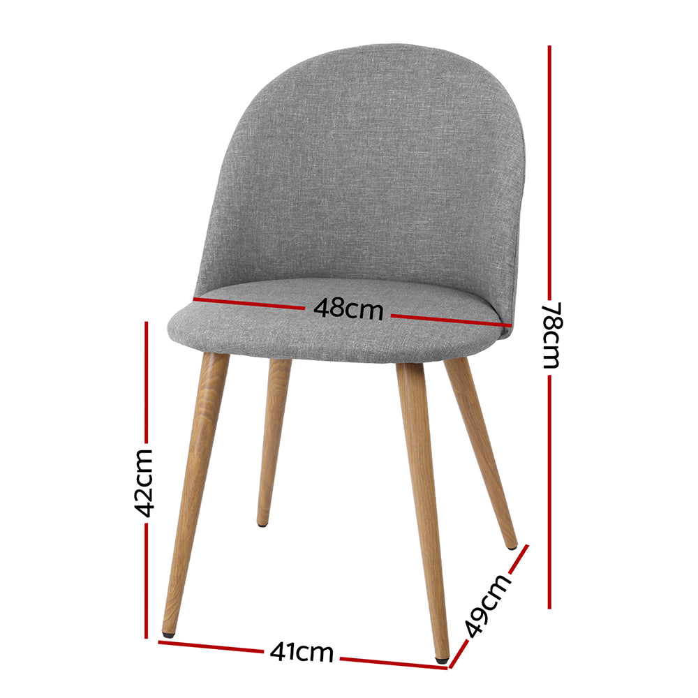 2 X Artiss Dining Chairs Light Grey
