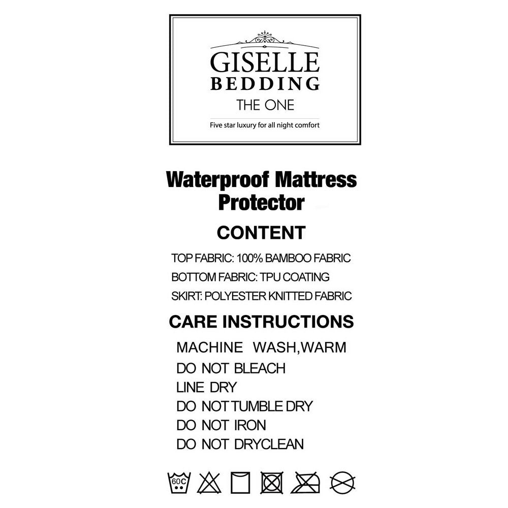 Giselle Bedding Bamboo Mattress Protector Queen