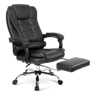 Artiss Leather Office Chair Computer Chairs Executive Recliner with Footrest