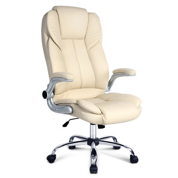 Artiss PU Leather Executive Office Desk Chair - Beige
